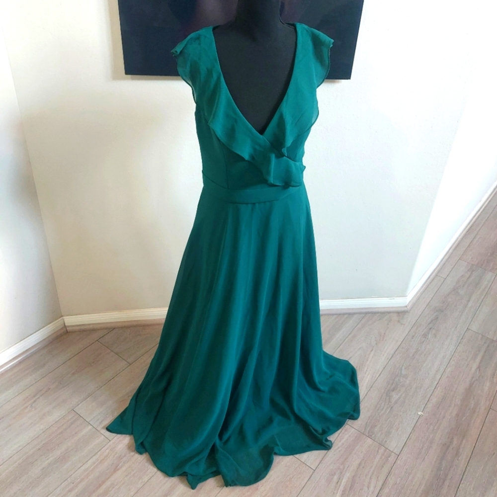 MORILEE Madeline Gardner Ruffle Flutter Sleeve Dress Size UK 12 US10